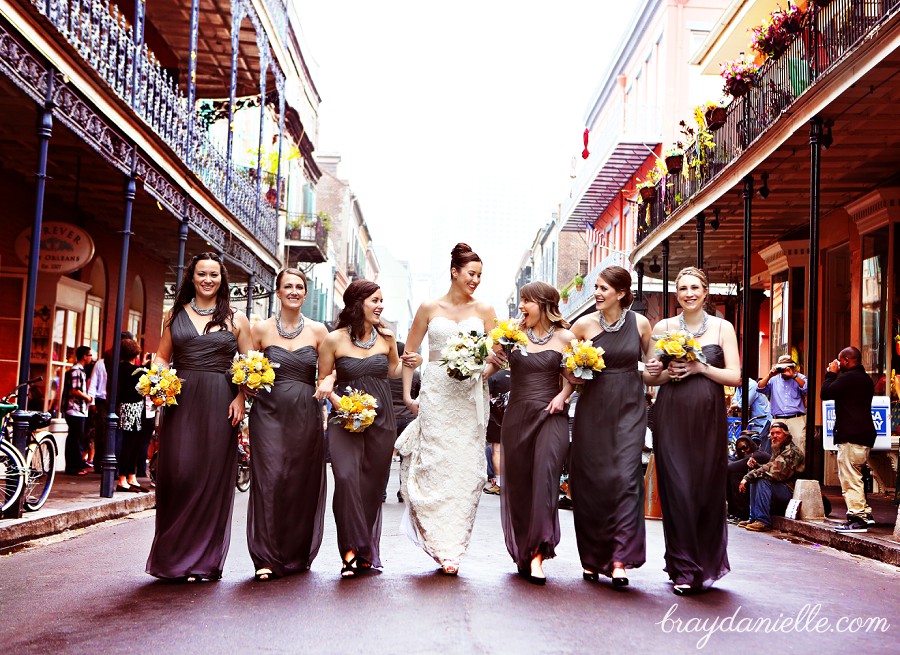New orleans bridal party walking