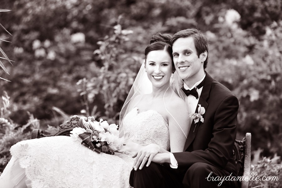 black and white wedding portrait Audubon Tea Room, New Orleans, LA