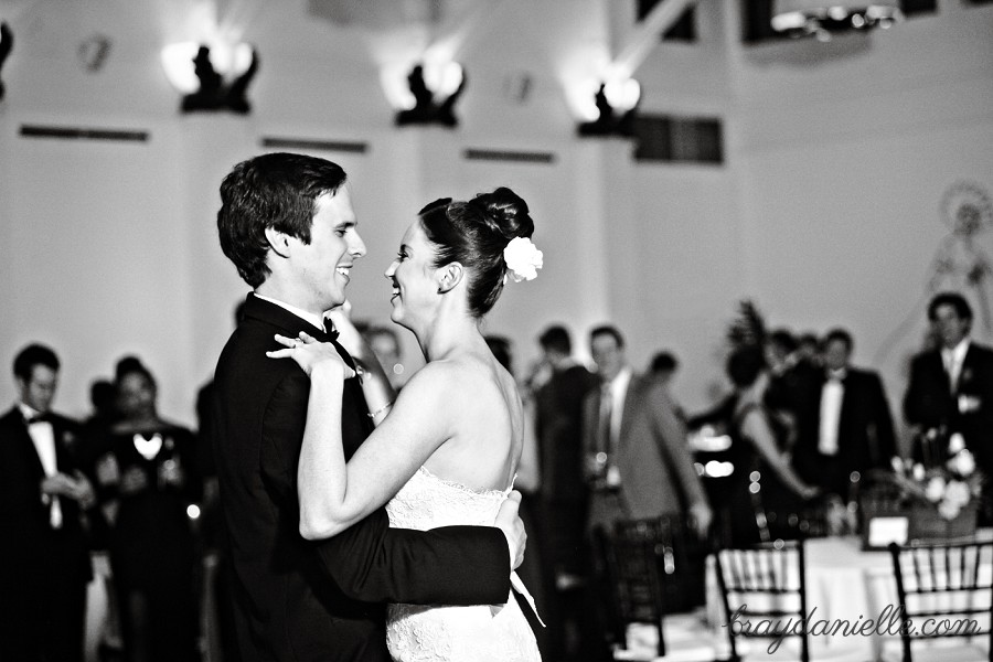 black and white bride and groom dancing Audubon Tea Room, New Orleans, LA