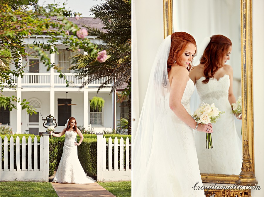 bridal portrait bride standing in front of mirror by Bray Danielle Photography 