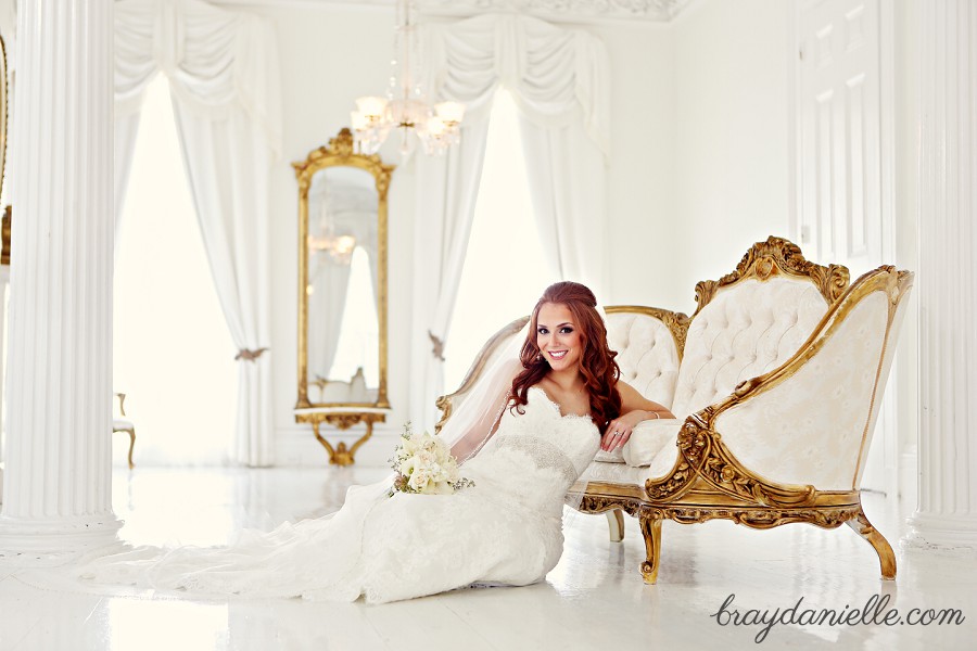 bride sitting on the floor by Bray Danielle Photography 