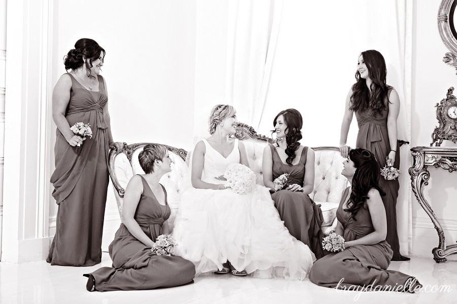 bridal party posed photo