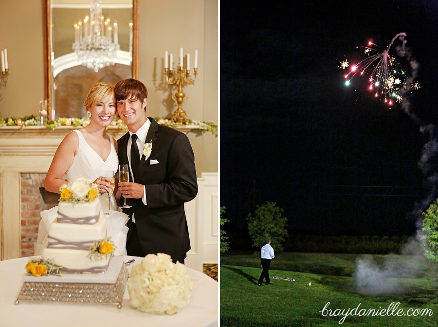 wedding cake + wedding fireworks
