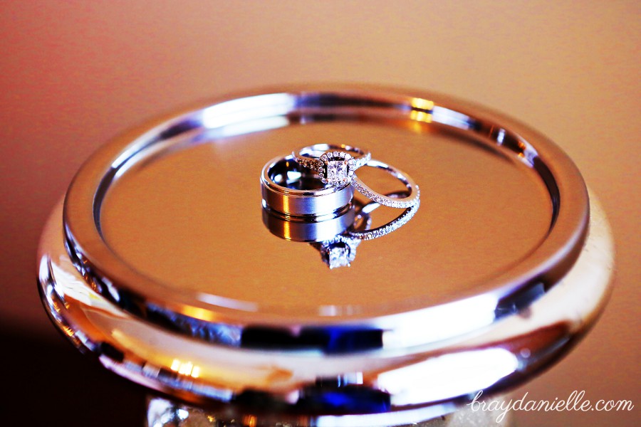 Wedding rings and reflection