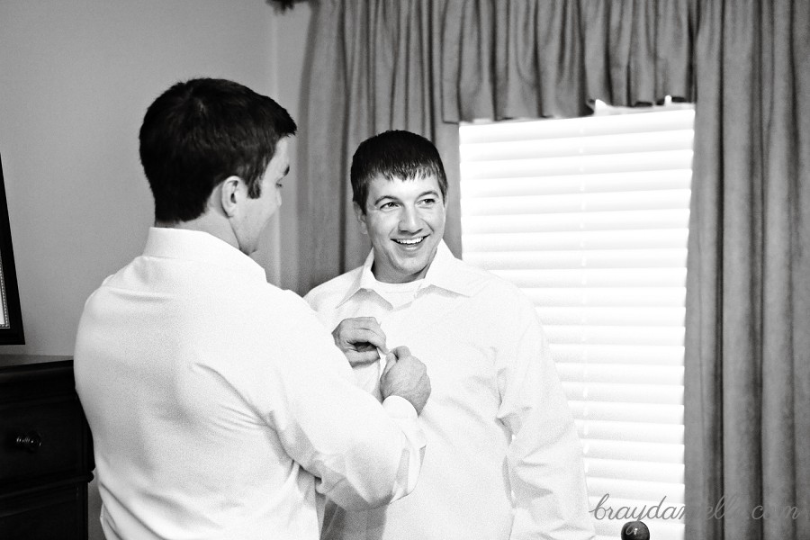 Groom getting ready