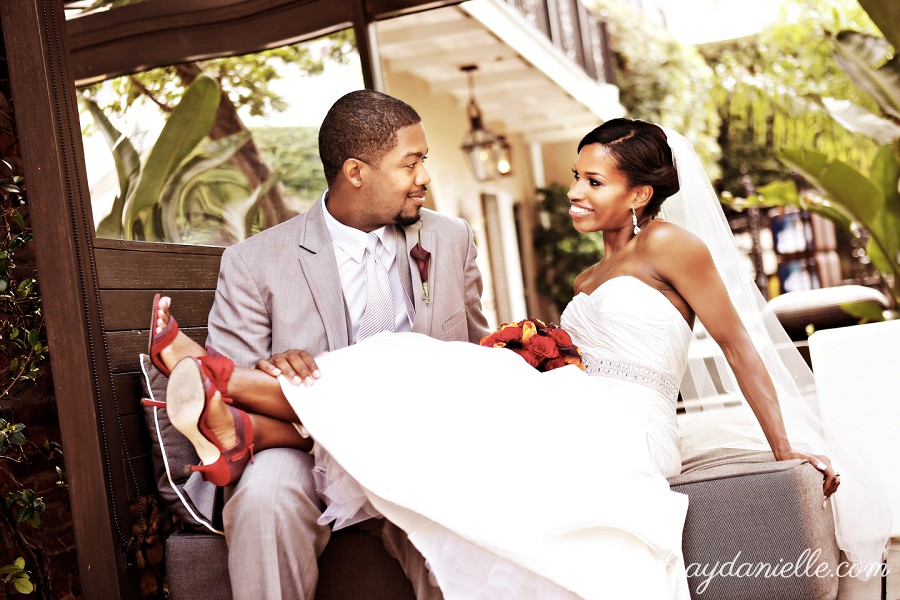 outdoor photo of bride and groom