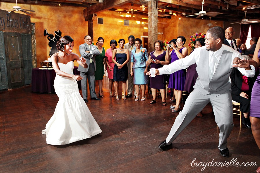 Bride and groom fun dance