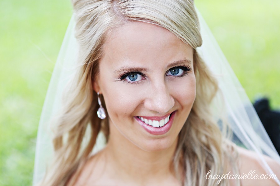 closeup of bride smiling by Bray Danielle Photography 